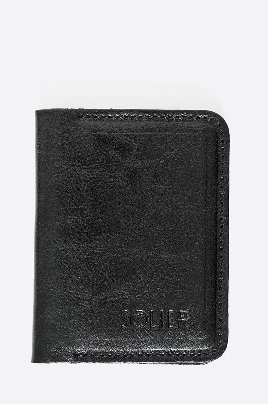 чорний Solier - Шкіряний гаманець Чоловічий