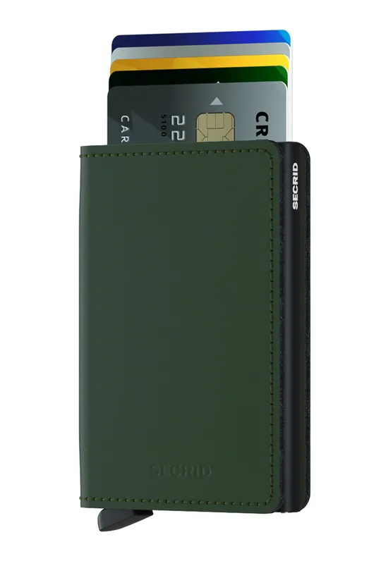 Usnjena denarnica Secrid zelena