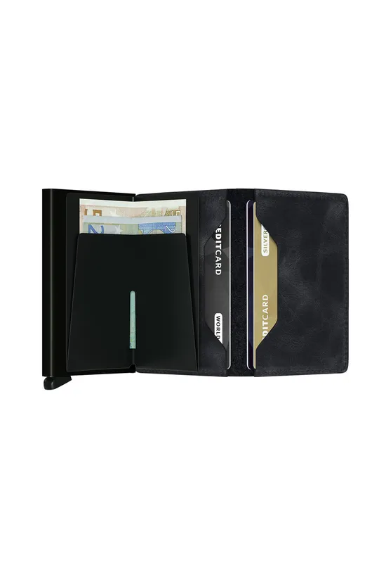 Secrid - Шкіряний гаманець  Матеріал 1: Натуральна шкіра Матеріал 2: Алюміній
