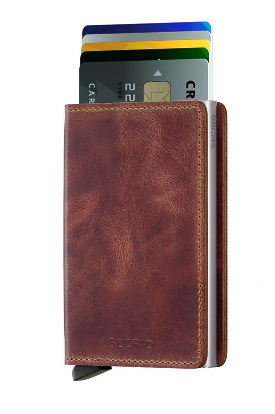 Secrid portfel skórzany brązowy