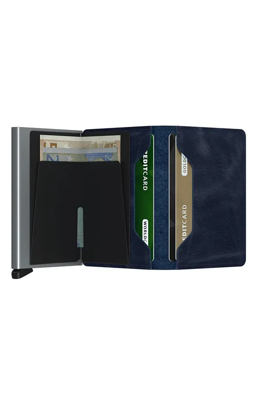 Secrid usnjena denarnica  Material 1: Naravno usnje Material 2: Aluminij