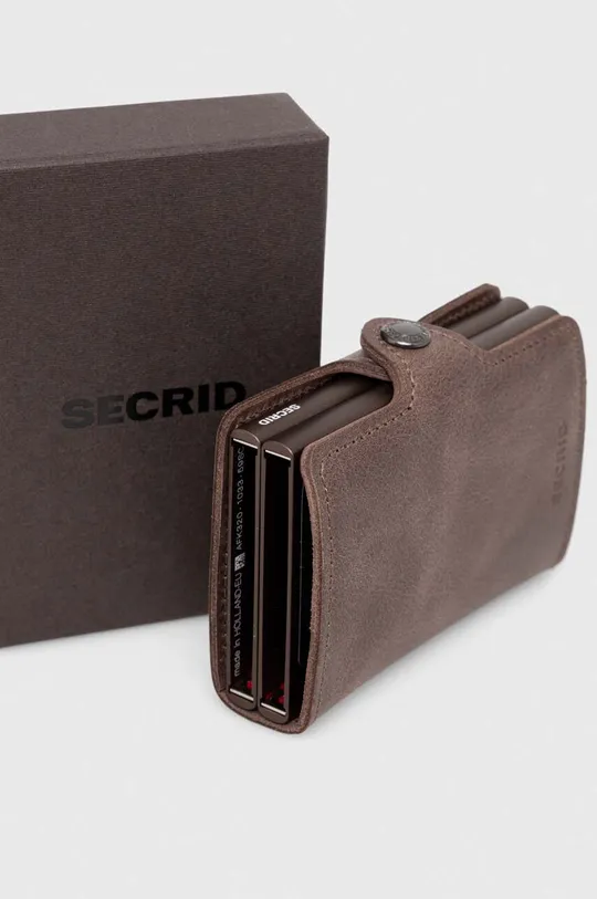 коричневий Шкіряний гаманець Secrid