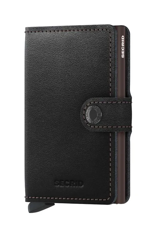 чёрный Кожаный кошелек Secrid Black & Brown Unisex