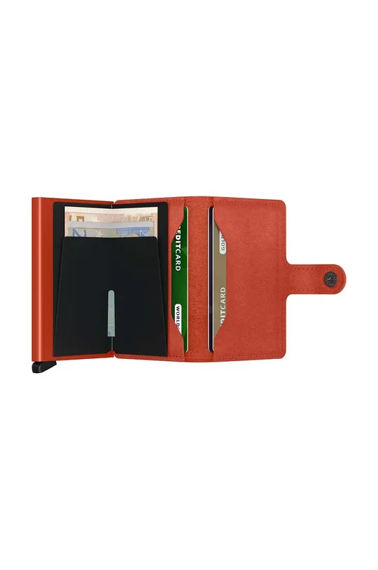 Usnjena denarnica Secrid Miniwallet Original Orange Aluminij, Naravno usnje