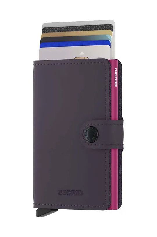 Secrid portofel de piele Miniwallet Matte Dark Purple-Fuchsia violet
