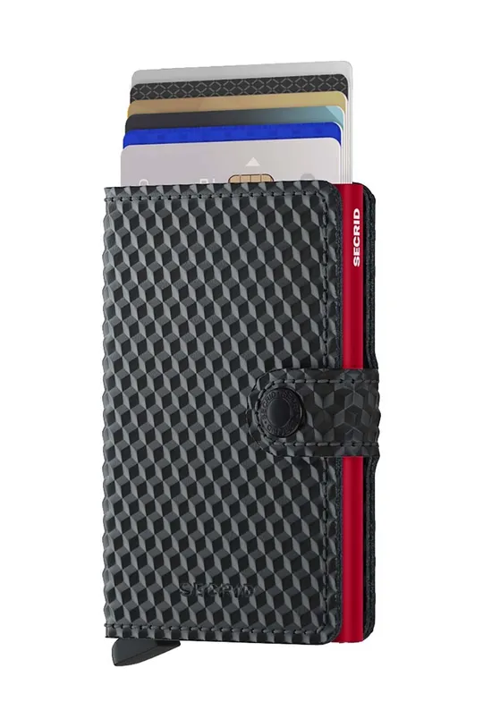 Secrid portfel skórzany Cubic Black-Red czarny