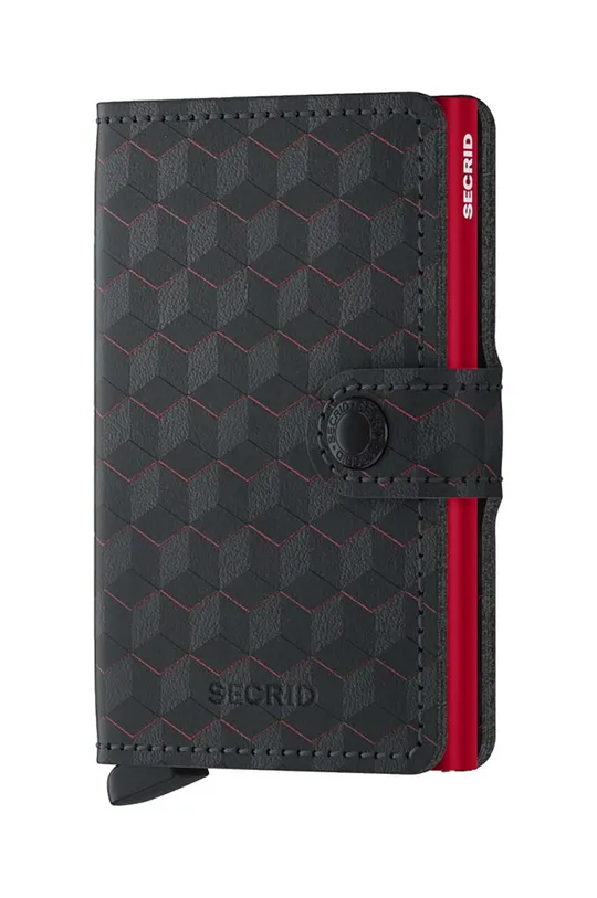 чорний Шкіряний гаманець Secrid Optical Black-Red Unisex