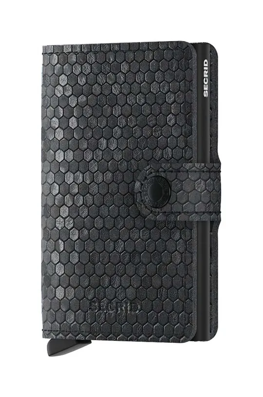 fekete Secrid bőr pénztárca Miniwallet Hexagon Black Uniszex