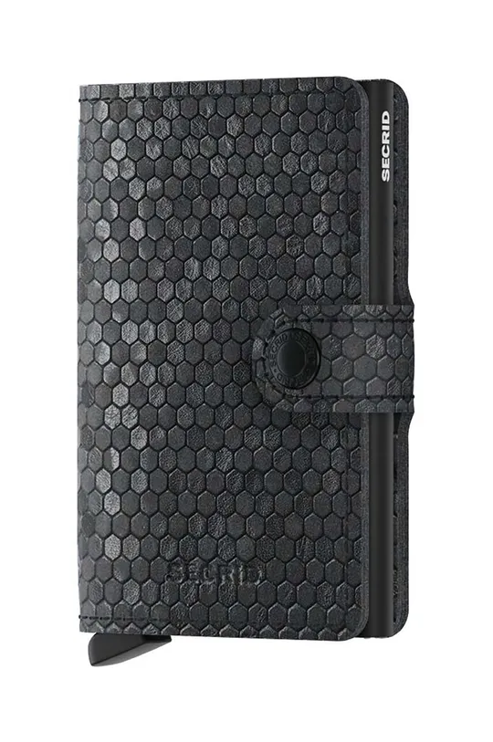 czarny Secrid portfel skórzany Miniwallet Hexagon Black Unisex