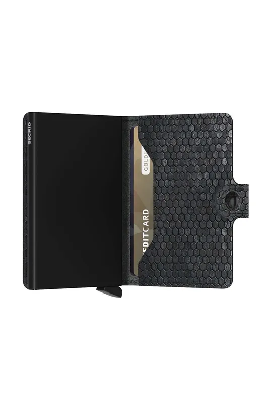 črna Usnjena denarnica Secrid Miniwallet Hexagon Black