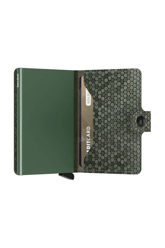 zöld Secrid bőr pénztárca Miniwallet Hexagon Green