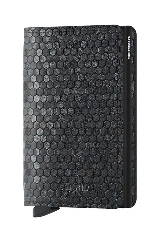 black Secrid leather wallet Slimwallet Hexagon Black Unisex