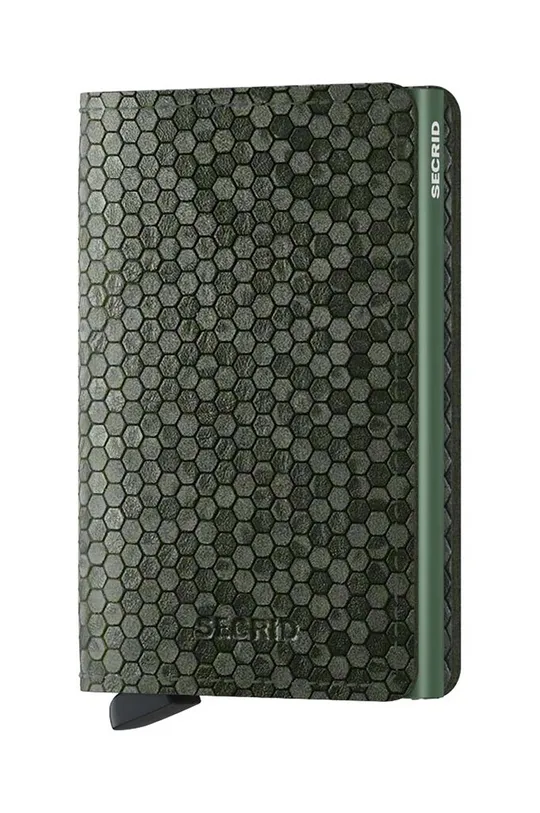 зелений Шкіряний гаманець Secrid Slimwallet Hexagon Green Unisex