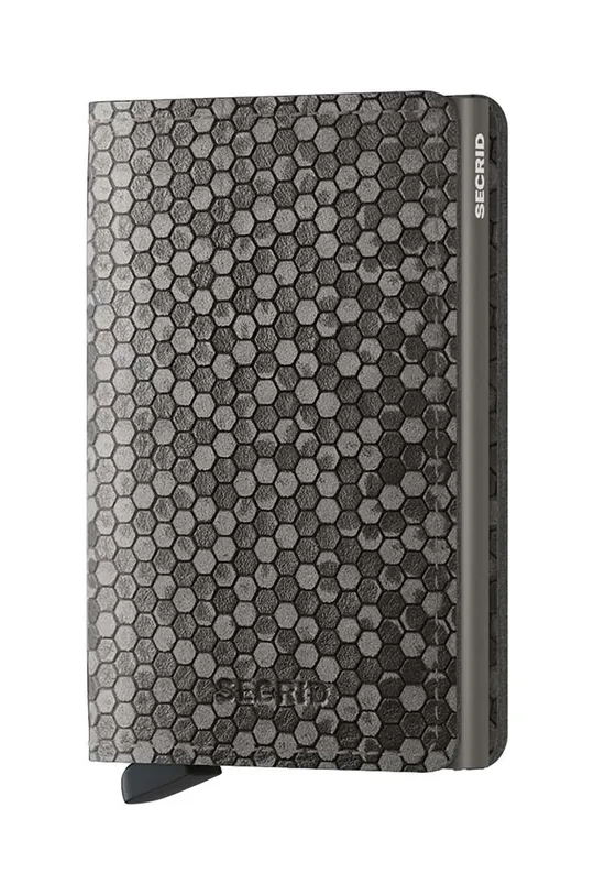 sivá Kožená peňaženka Secrid Slimwallet Hexagon Grey Unisex