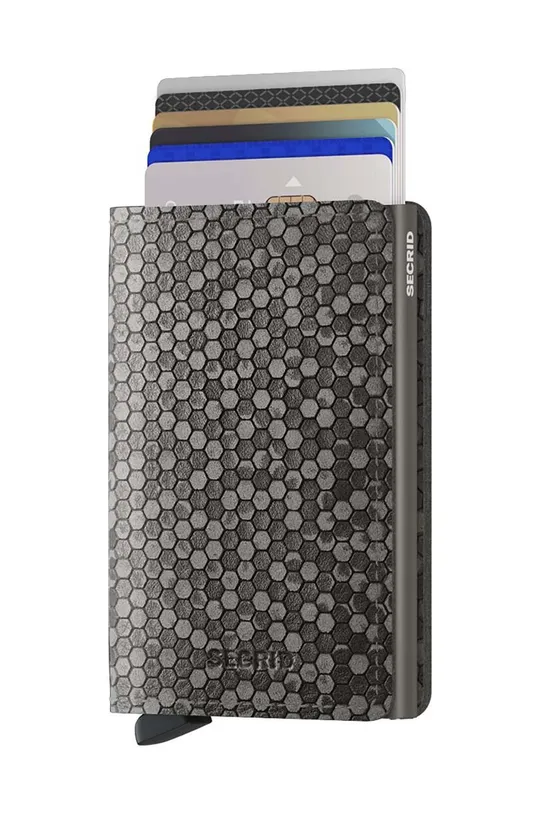 Usnjena denarnica Secrid Slimwallet Hexagon Grey siva
