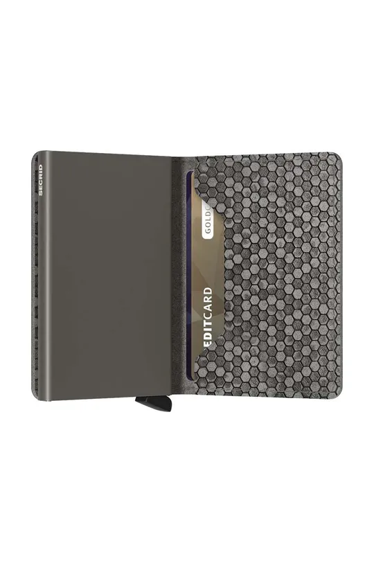 siva Usnjena denarnica Secrid Slimwallet Hexagon Grey