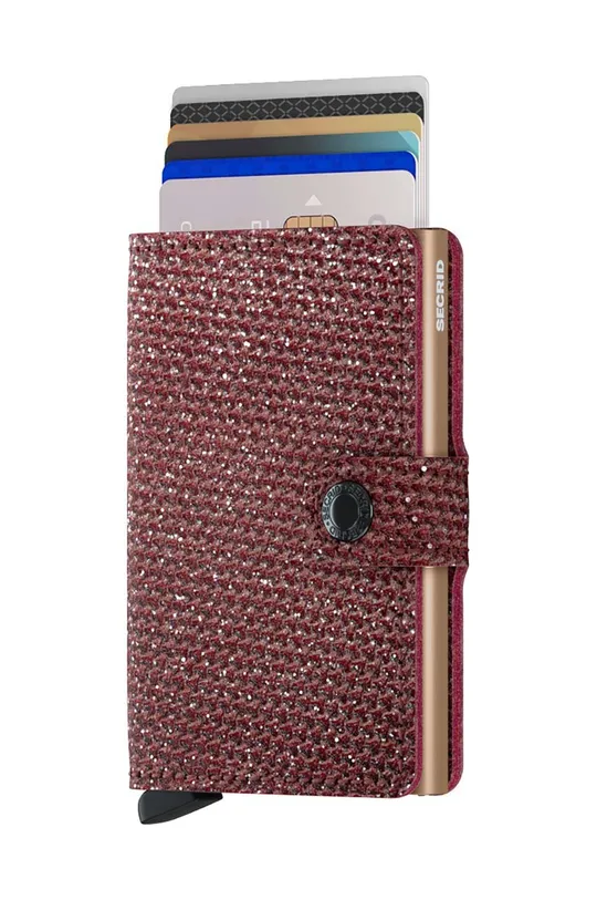 Secrid portofel de piele Miniwallet Sparkle Red rosu