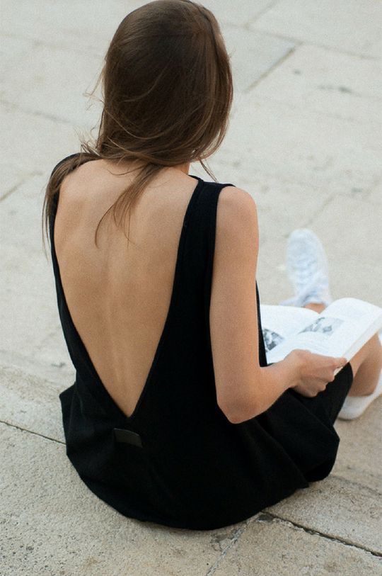 Bavlněné šaty MUUV. Sukienka #skategirl černá