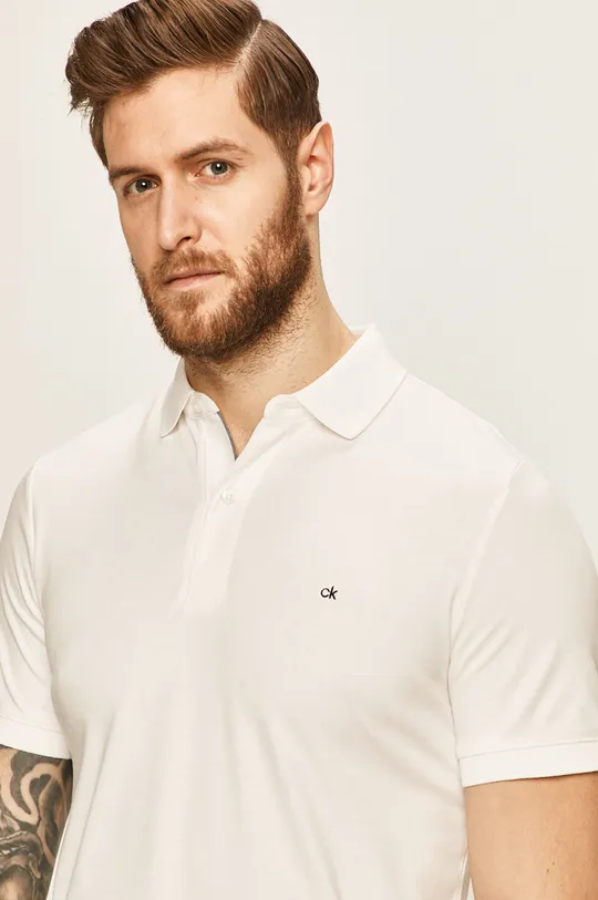 biela Calvin Klein - Pánske polo tričko