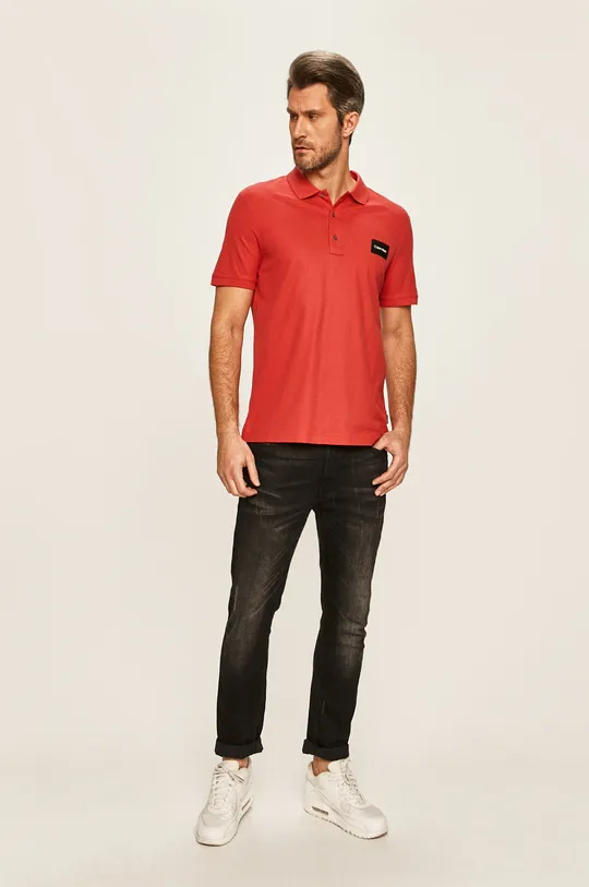 Calvin Klein - Pánske polo tričko červená