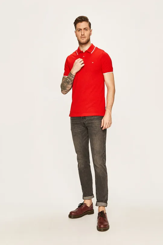 Calvin Klein - Pánske polo tričko červená
