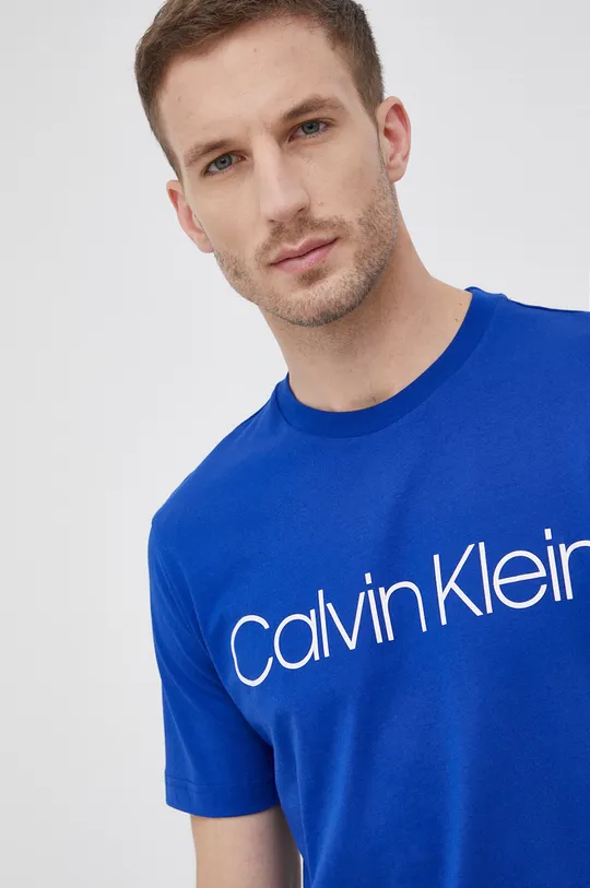 μπλε Βαμβακερό μπλουζάκι Calvin Klein