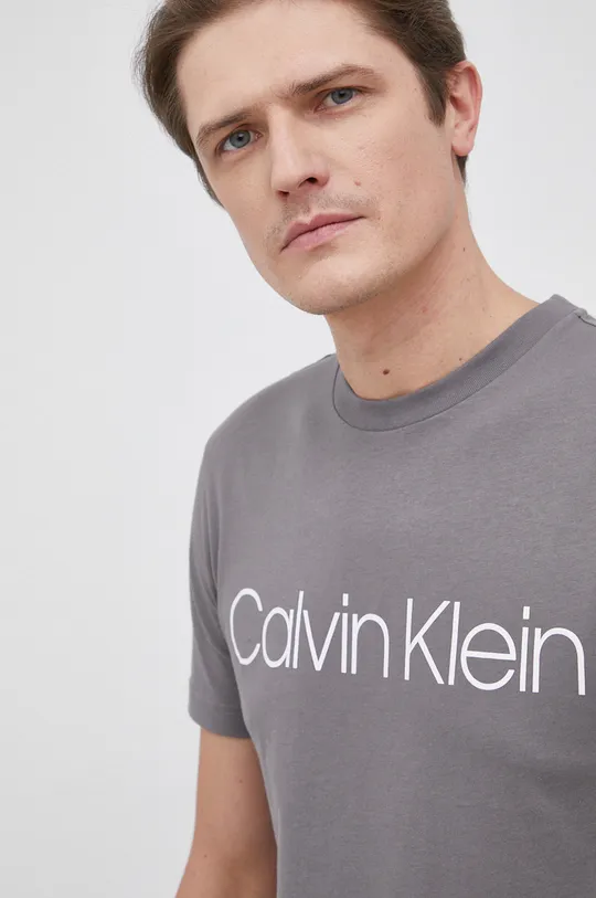 szary Calvin Klein t-shirt bawełniany Męski