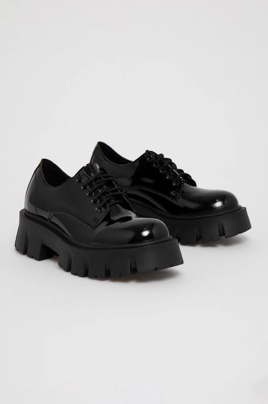 Altercore Półbuty Deidra Vegan Black Patent czarny