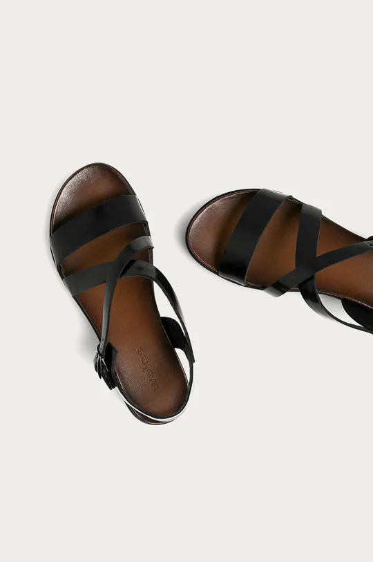 čierna Kožené sandále Wojas