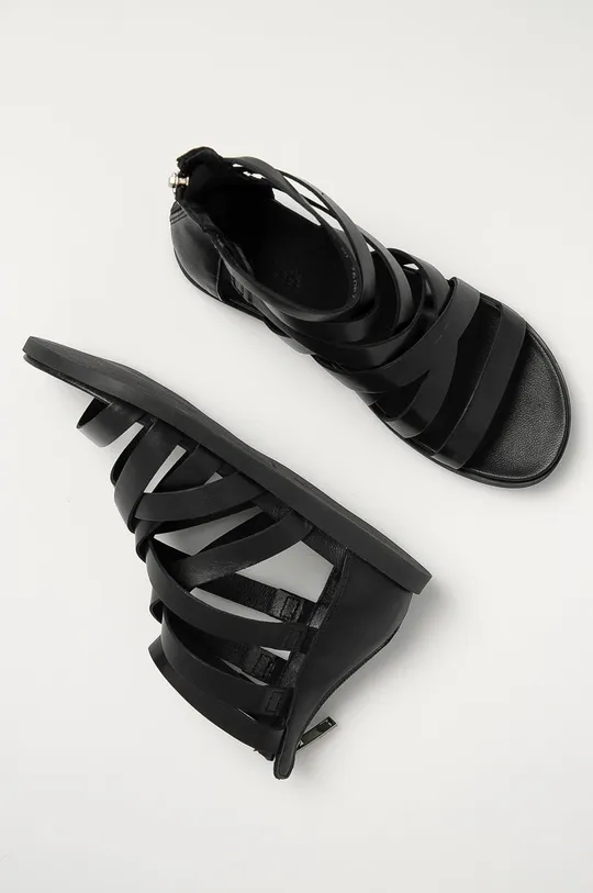 čierna Kožené sandále Wojas