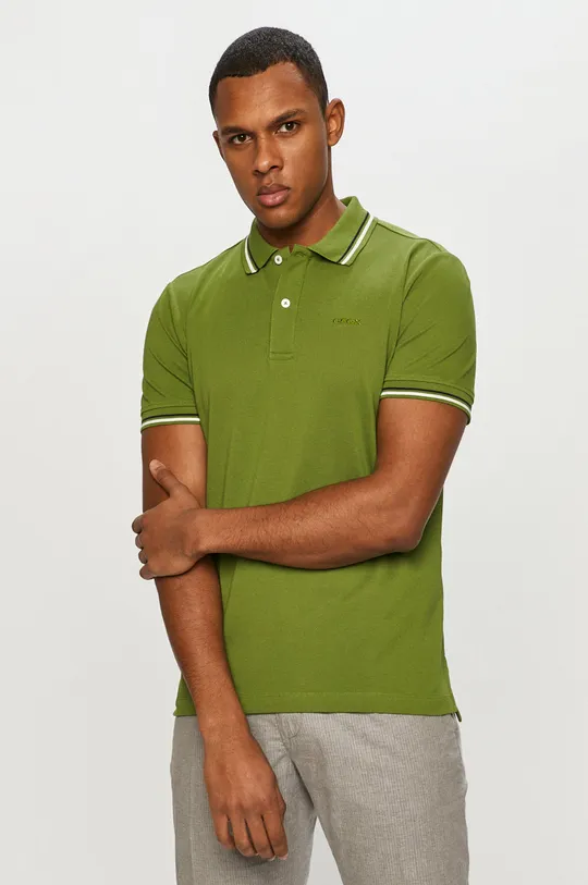 zelená Geox - Polo tričko Pánsky