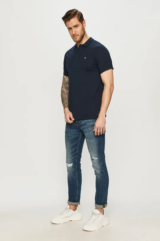 Cross Jeans - Polo tričko tmavomodrá