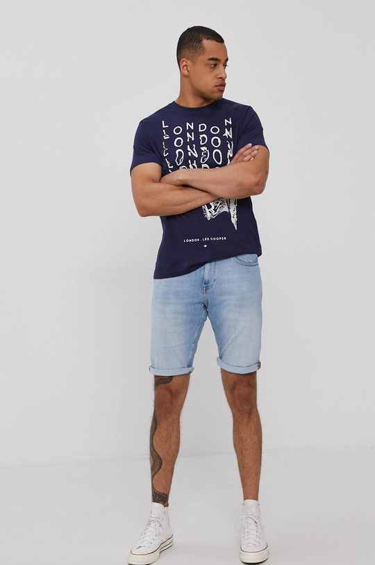 Rifľové krátke nohavice Cross Jeans modrá