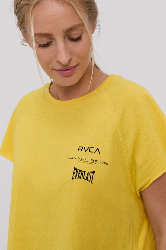 żółty RVCA T-shirt bawełniany