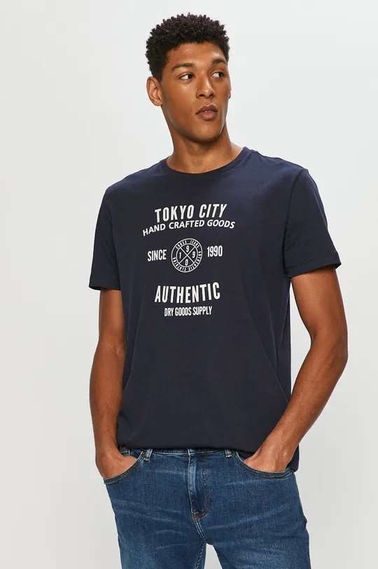 granatowy Cross Jeans - T-shirt Męski