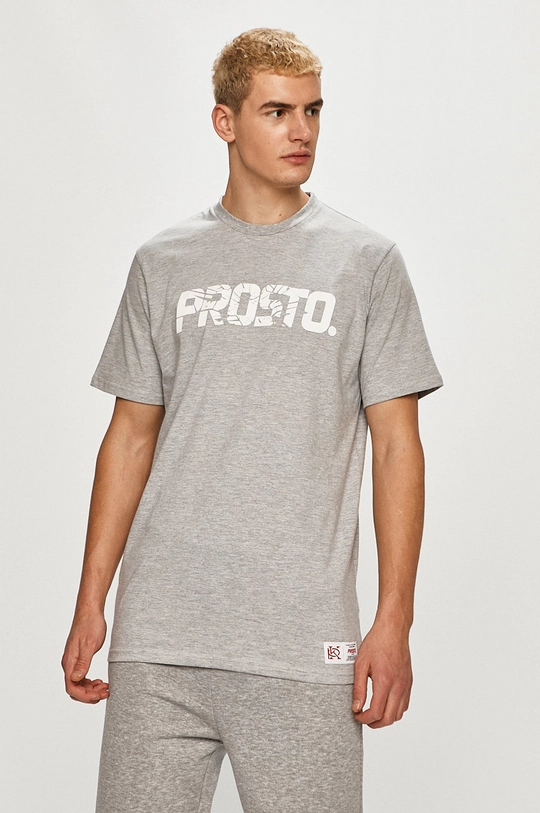 szary Prosto - T-shirt Męski