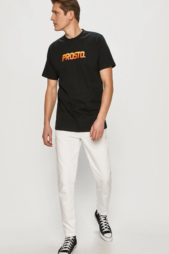 czarny Prosto - T-shirt Męski