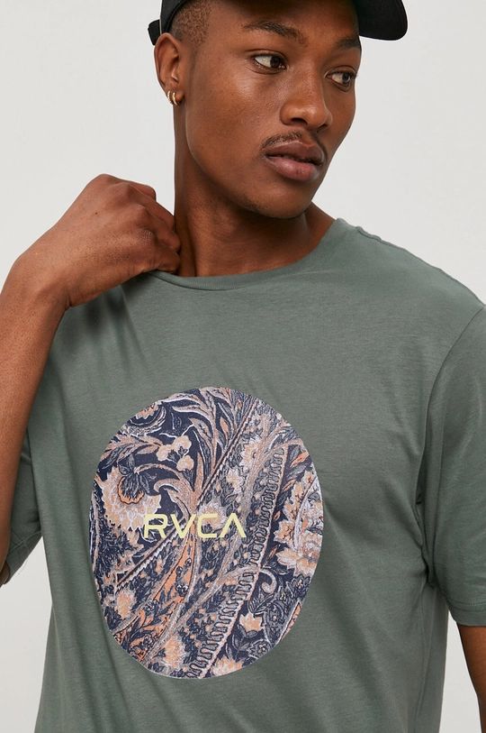 zielony RVCA T-shirt Męski