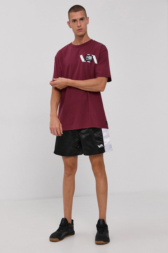 Bavlnené tričko RVCA X Everlast burgundské