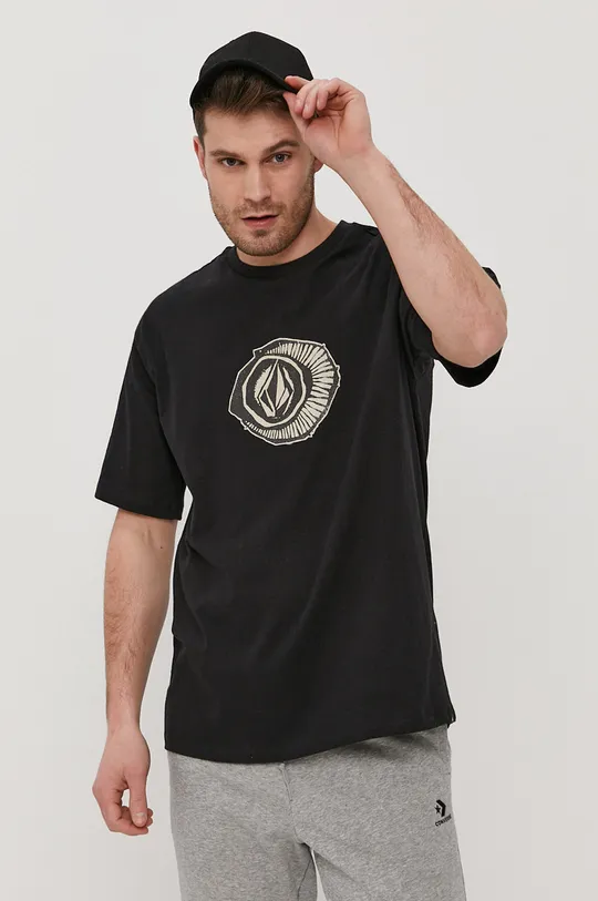 czarny Volcom T-shirt Męski