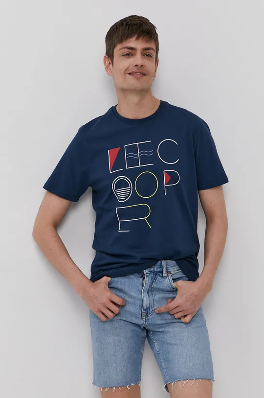 granatowy Lee Cooper T-shirt Męski