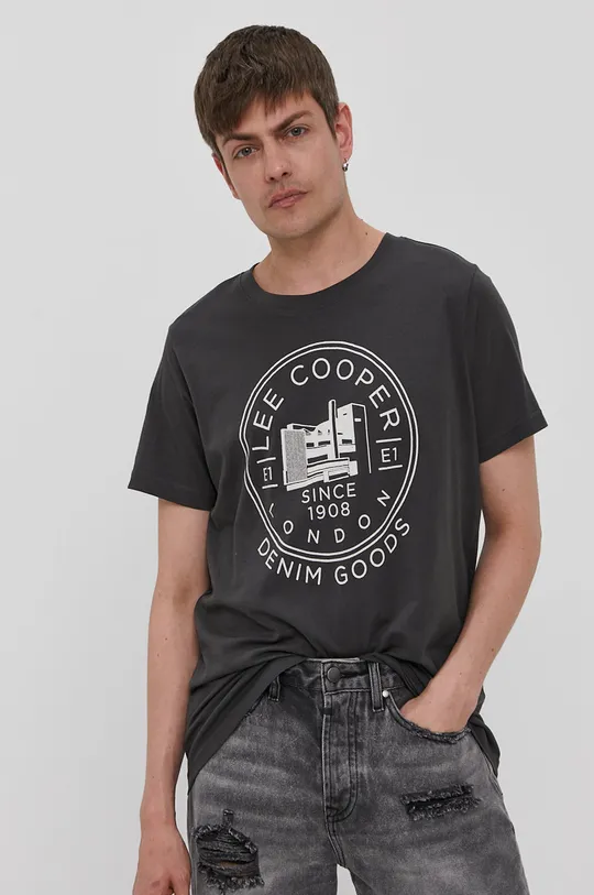 szary Lee Cooper T-shirt Męski