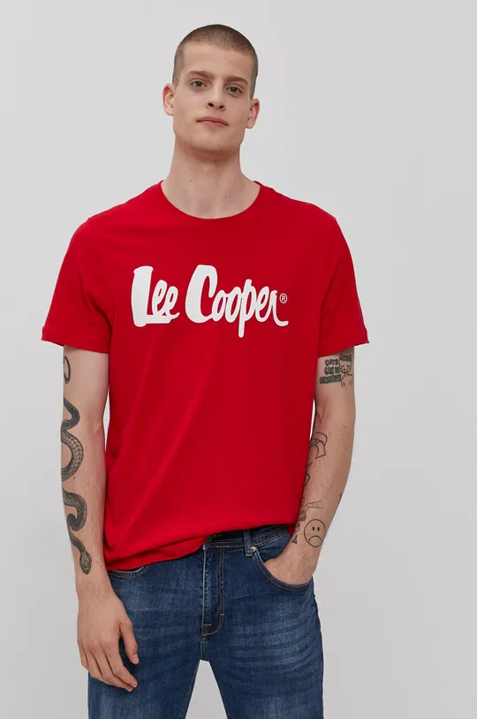 červená Tričko Lee Cooper Pánsky