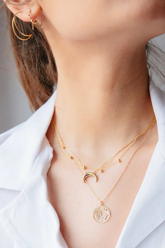 Ania Kruk - Stříbrný pozlacený náhrdelník Azymut zlatá