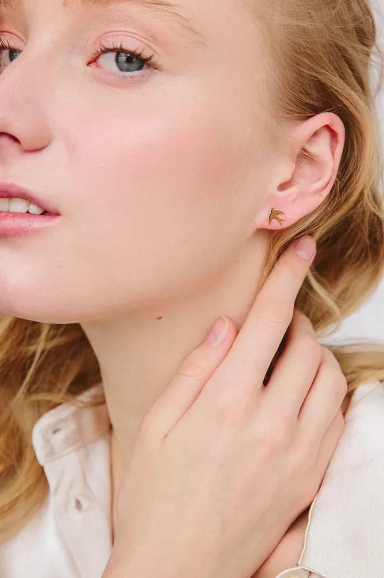 Ania Kruk - Ασημένια επιχρυσωμένα σκουλαρίκια Believe χρυσαφί