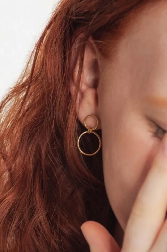 χρυσαφί Ania Kruk - Ασημένια επιχρυσωμένα σκουλαρίκια Cosmo