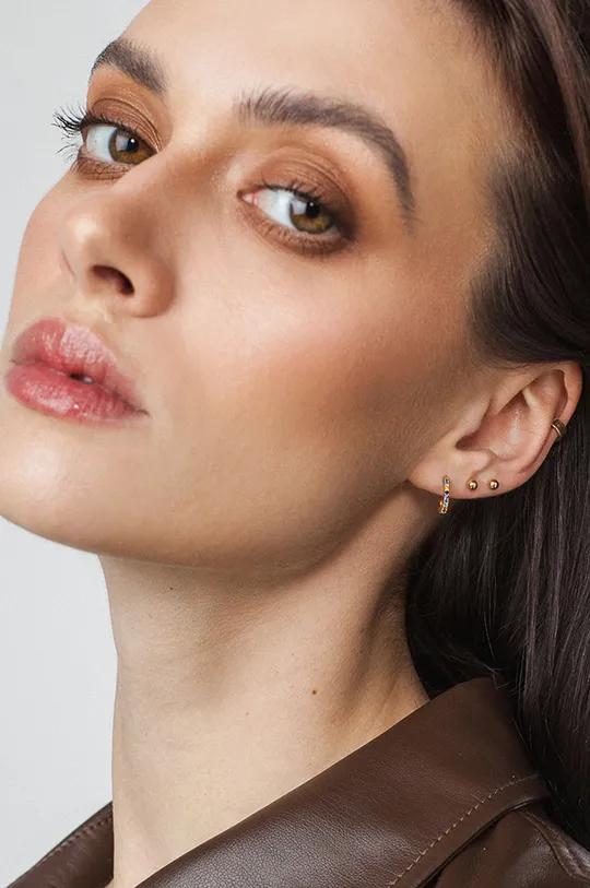 Ania Kruk - Ασημένια επιχρυσωμένα σκουλαρίκια Oval χρυσαφί