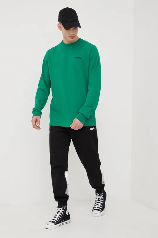 πράσινο Βαμβακερή μπλούζα με μακριά μανίκια Prosto Mimin Ανδρικά