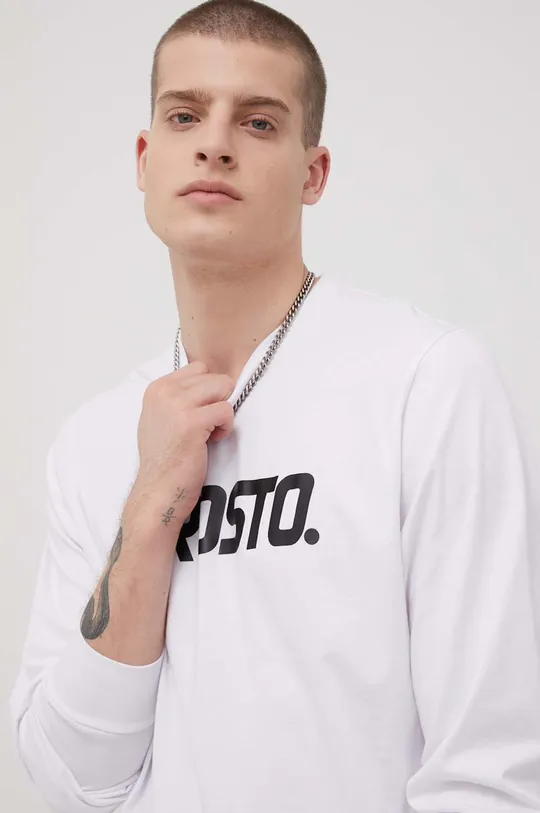 λευκό Βαμβακερή μπλούζα με μακριά μανίκια Prosto Clazo