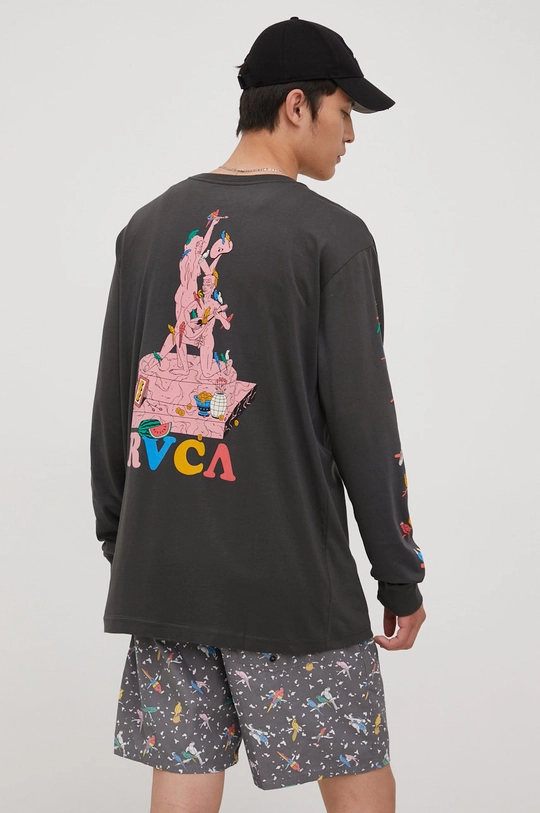 серый Хлопковый лонгслив RVCA